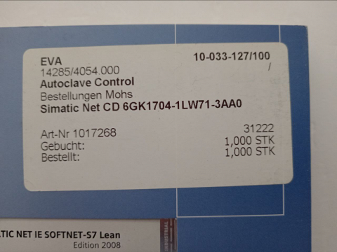 6GK1704-1LW71-3AA0 IE SOFTNET-S7 LEAN 2008 г