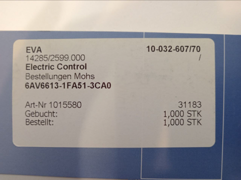 6AV6613-1FA51-3CA0 SIMATIC WinCC Flexible 2008 Runtime Software 2048 Tag