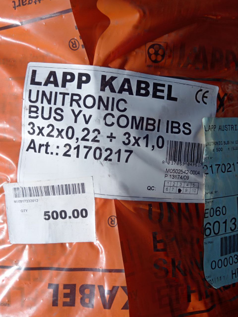Кабель UNITRONIC BUS IBS Yv COMBI 3X2X0,22+3X1